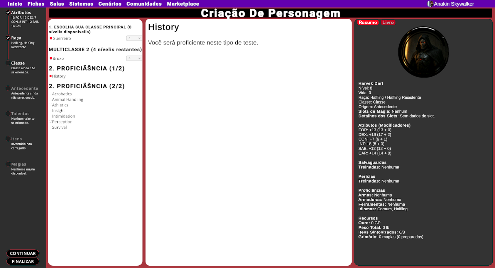 Demonstração das Fichas Automatizadas